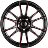 King Circuit Wheels Satin Black with Red Milled