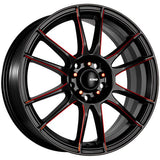 King Circuit Wheels Satin Black with Red Milled