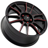 King Circuit Wheels Satin Black with Red Milled