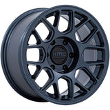 KMC Hatchet KM730 17x8.5 wheel in Metallic Blue - front face view