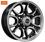 King Wheel Hydra 6 in Gloss Black Machined Finish