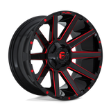 Fuel Off-Road Contra D643 Wheels - Gloss Black Red Tinted Clear