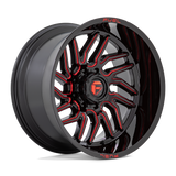 Fuel Off-Road Hurricane D808 Wheels - Gloss Black Milled with Red Tint