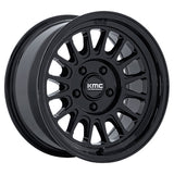 KMC Impact FFT KM733 18x9 wheel in Gloss Black - front face view