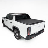 MG U9 tonneau cover closed over the tub, HSP Roll Mate diagonal view