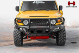 Hamer King Series Plus bull bar fitted to Toyota FJ Cruiser, front angle view