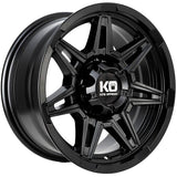 King Summit Satin Black 15 inch alloy wheel angled view