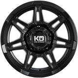 King Summit Satin Black wheel front face showing twin 7-spoke design