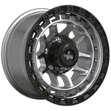 Loaded Gibb 1675 4x4 wheel in Silver Machined with Black Lip