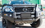 EFS Stockman bullbar fitted to Mazda BT50 2011 to 2020 with winch frame and LED lights