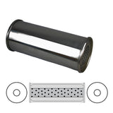 Redback Resonator 5" Round 3" Inlet 12" Long 304 Polished Stainless