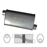 8" x 4" Oval, 14" Long, 2 1/4" Offset/Offset, Glass Packed - Chambered