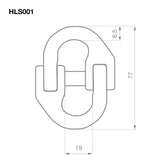 TAG 2T G80 Trailer Safety Chain Kit 8mm Eye Sling Hooks & Hammer Lock Connectors