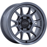 KMC Range KM729 17x8.5 wheel in Matte Anthracite - front face view