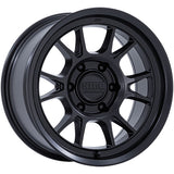 KMC Range KM729 17x8.5 wheel in Matte Black - front face view