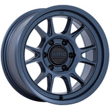 KMC Range KM729 17x8.5 wheel in Metallic Blue - front face view