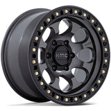 KMC Riot KM550 alloy wheel in anthracite with black lip finish