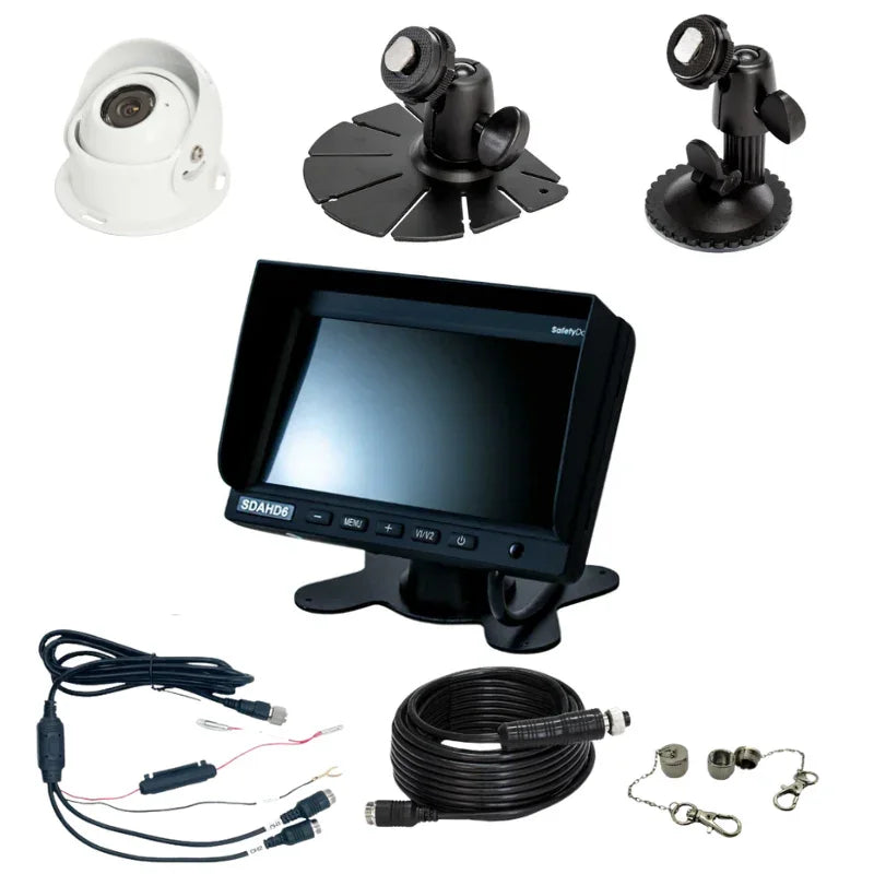 Safety Dave 6” Monitor Rear Vision Kit Caravan Reverse Camera in White with Cable,Mounts & Powerloom - Brixton 4x4 - Buy Online Now!