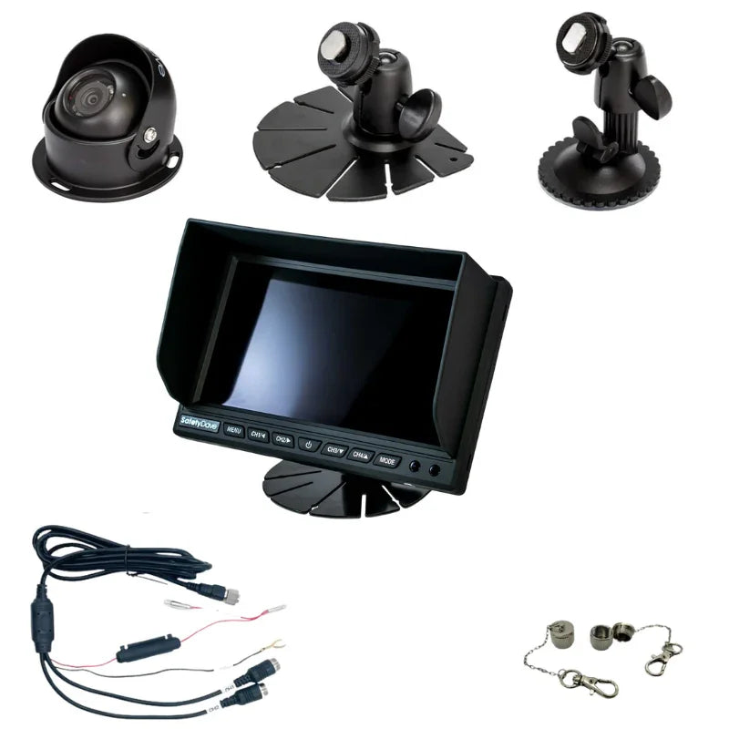 Safety Dave 7" Dash Quad AHD Monitor & Black Camera,Cable,Mounts & Powerloom - Brixton 4x4 - Buy Online Now!