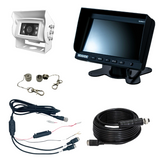 Safety Dave 6" Monitor & Rear View Camera Kit - White Square 45 degre AHD