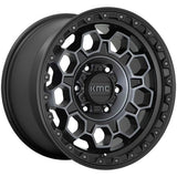 KMC Trek KM545 alloy wheel in satin black with grey tint finish