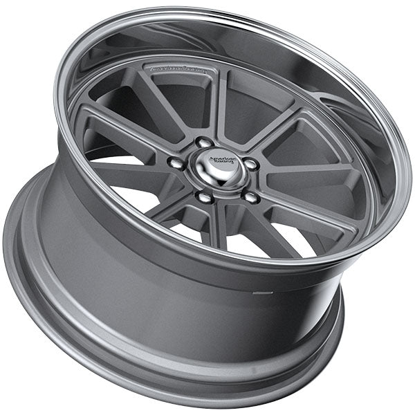 American Racing Draft VN510 Vintage Silver w/ Diamond Cut Lip alloy wheel - side profile
