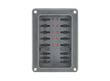 10 Way Fuse Box Waterproof ATS - Standard Blade Clip Cover Led