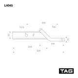 TAG Tow Ball Mount - 208mm Long, 135° Face, 50mm Square Hitch