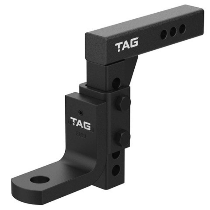 TAG Adjustable Heavy Duty Tow Ball Mount - 50mm Square Tow Ball Hitch 90° Face