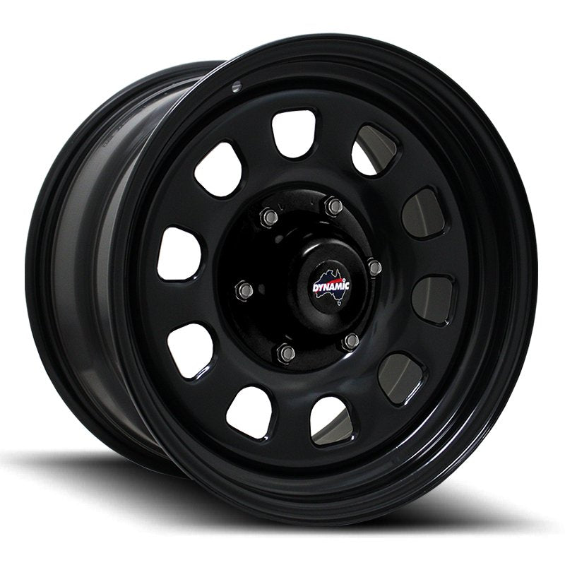 Dynamic D Steel Wheels Satin Black Powder Coated 17 Inch