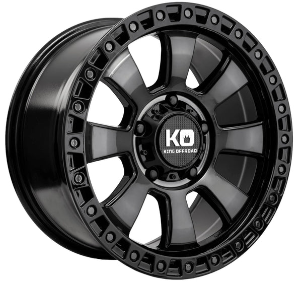 King Armor Wheels Rims Gloss Black With Black Tint – Brixton 4x4