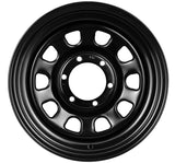 King D-Hole Wheels 16 Inch Black Steel Rims