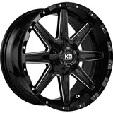 King OffRoad Wheels BLADE Gloss Black Milled Ally Wheels Aftermarket Accessory