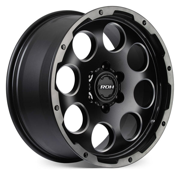 ROH Sniper Wheel Rims in Black with Aluminium Bolts and Gunmetal Lip ...