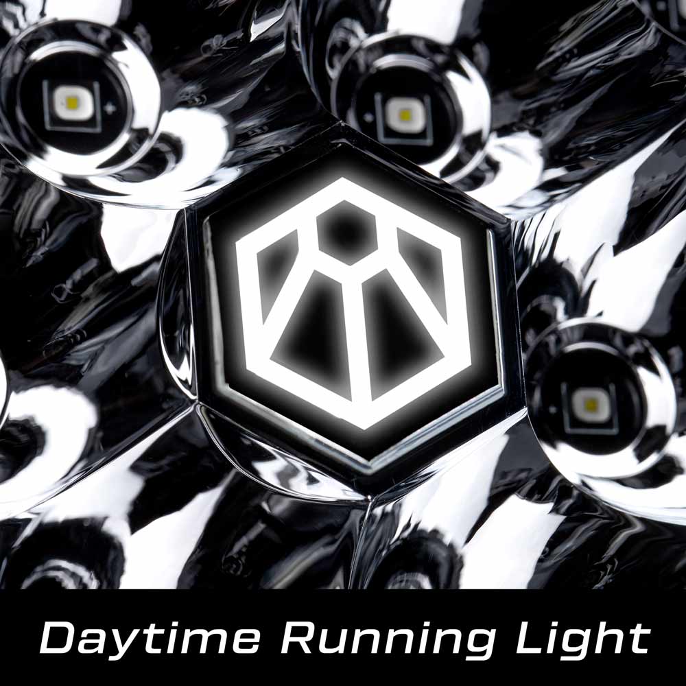 supernova infinite 8.5 led driving lights with day time running light turned on